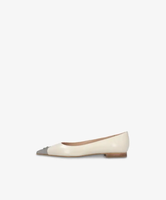 Women Flats Pinko Nappa Leather Ballerinas With Metal Toe Yoghurt Women Flats Pinko Nappa Leather Ballerinas With Metal Toe Yoghurt