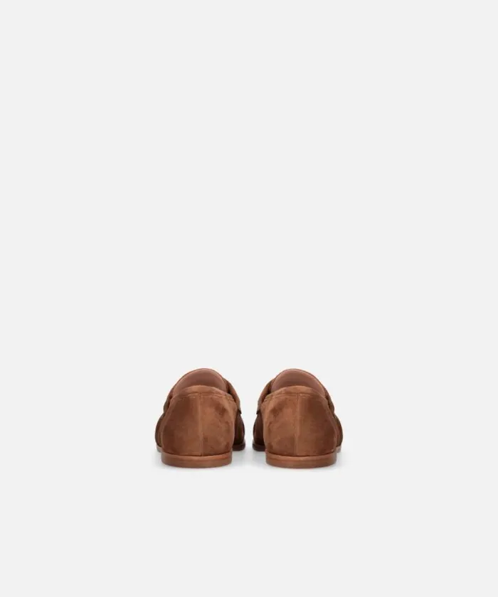 Women Flats Pinko Soft Suede Moccasins Laminated Gold