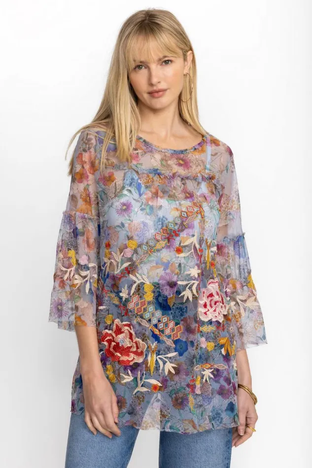 Women FLORA DANCER MESH TOP Flora Dancer Johnny Was Tops