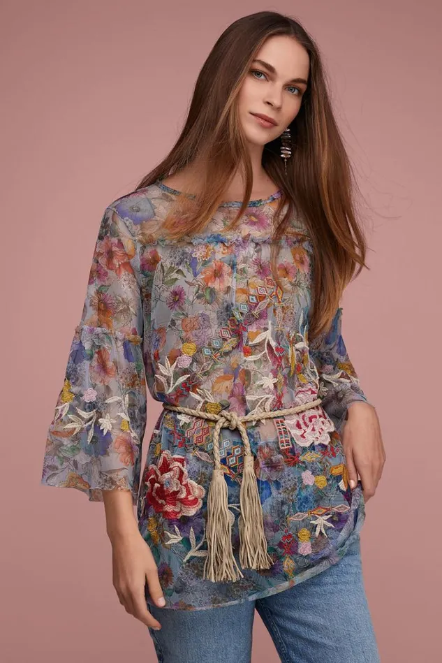 Women FLORA DANCER MESH TOP Flora Dancer Johnny Was Tops Women FLORA DANCER MESH TOP Flora Dancer Johnny Was Tops