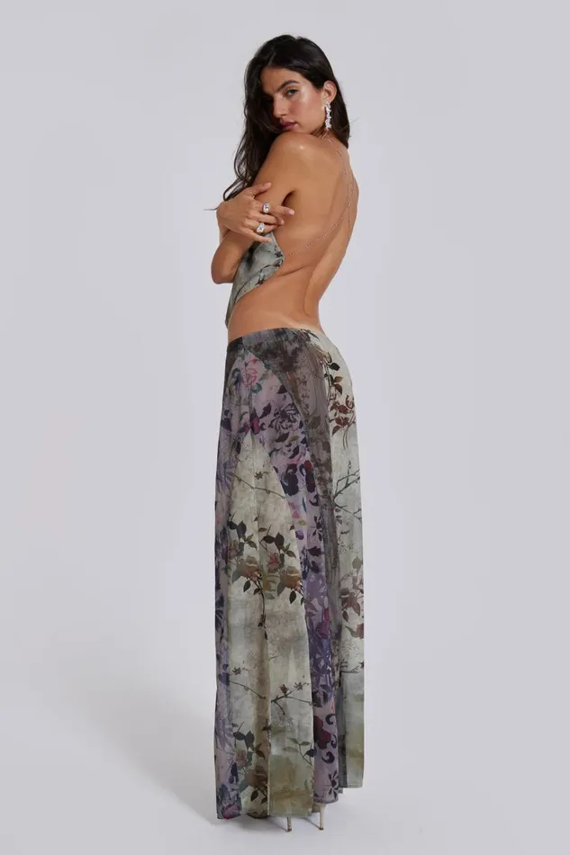 Women Floral Panelled Maxi Skirt Jaded London CoOrds
