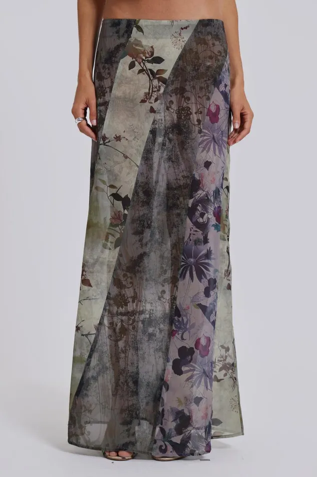 Women Floral Panelled Maxi Skirt Jaded London CoOrds