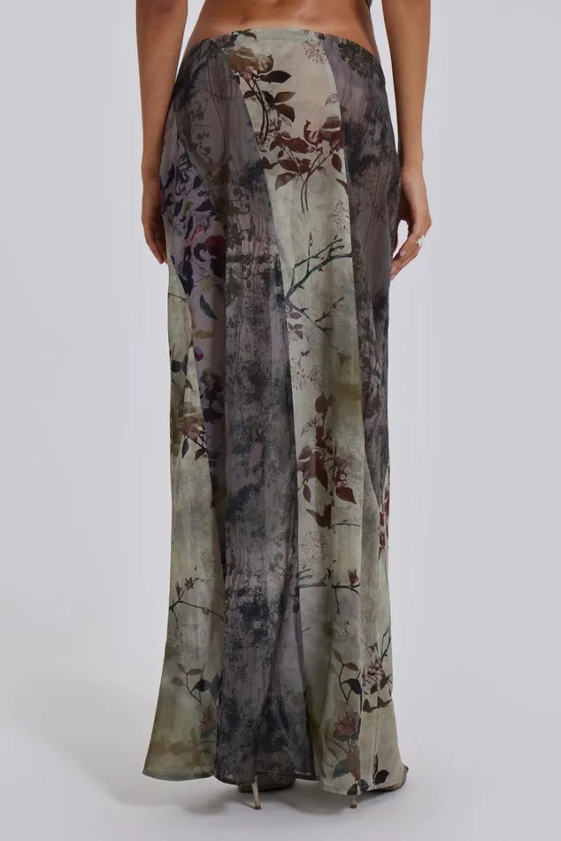 Women Floral Panelled Maxi Skirt Jaded London CoOrds