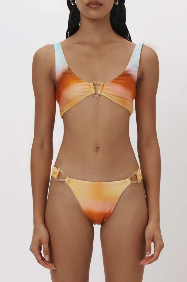 Women Francesca Bikini Bottom Sunset Blur Orchid Jonathan Simkhai Swimwear