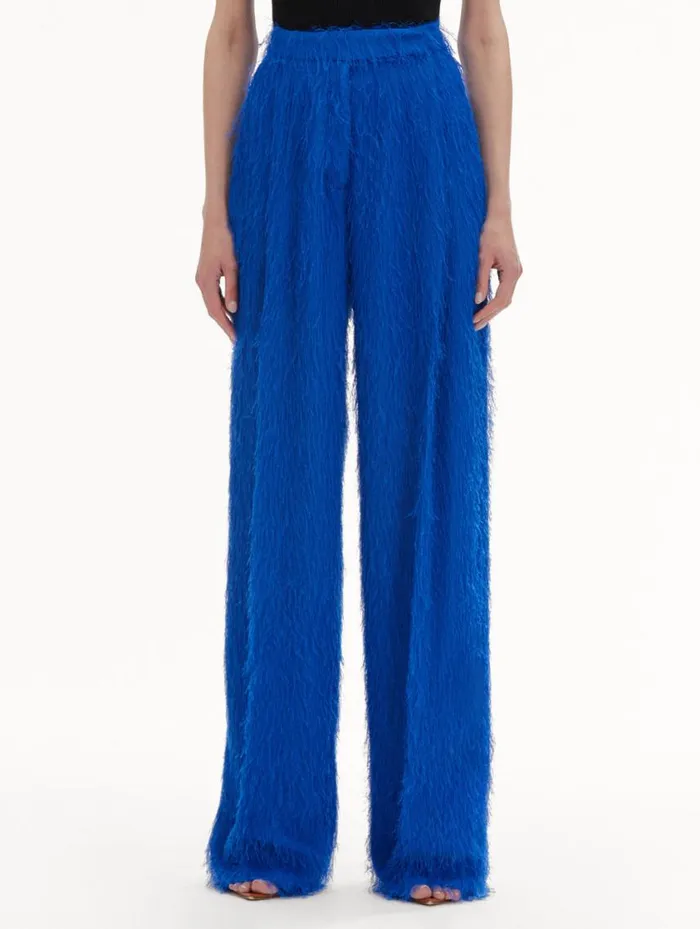 Women Fringe Fil Coup Wide Leg Pant Lapis Oscar De La Renta Pants and Skirts Women Fringe Fil Coup Wide Leg Pant Lapis Oscar De La Renta Pants and Skirts