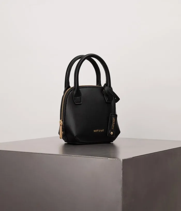 Women Gessi Micro Vegan Crossbody Bag 8211 Appleskin Black Matt and Nat Crossbody