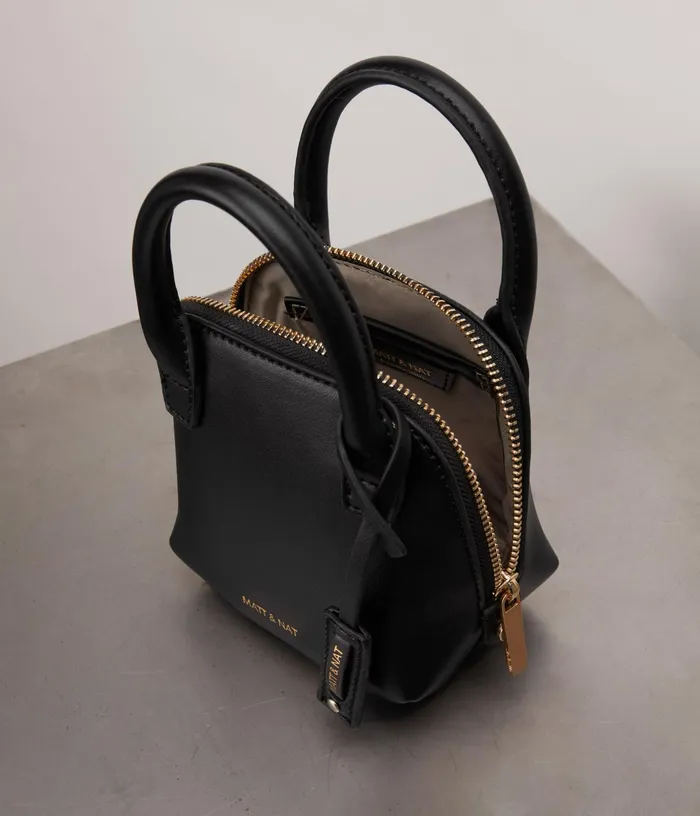 Women Gessi Micro Vegan Crossbody Bag 8211 Appleskin Black Matt and Nat Crossbody