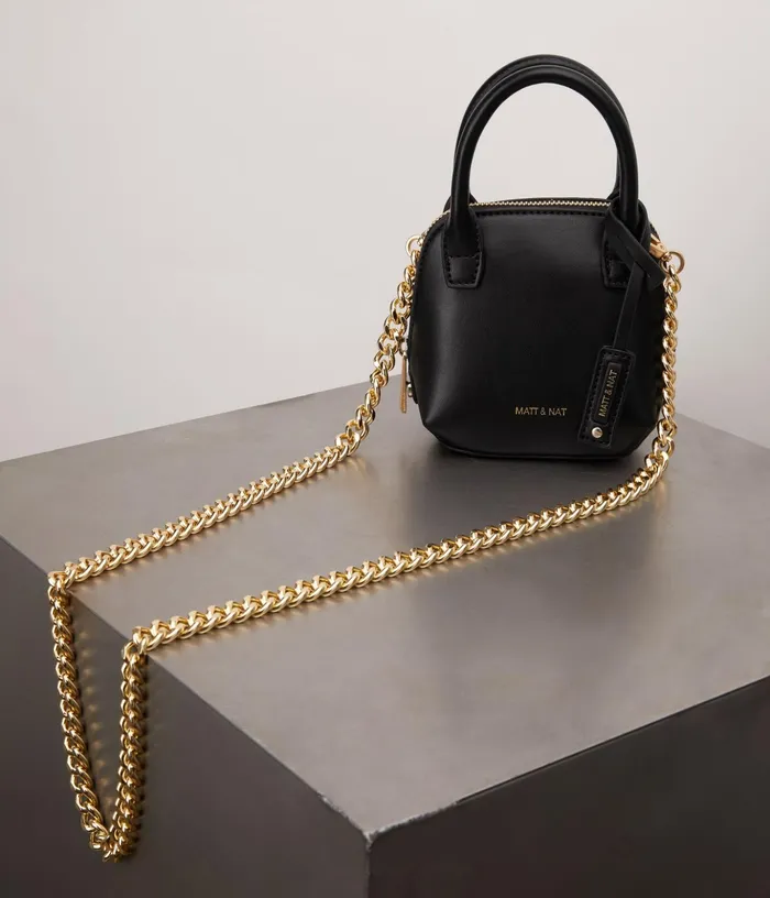 Women Gessi Micro Vegan Crossbody Bag 8211 Appleskin Black Matt and Nat Crossbody