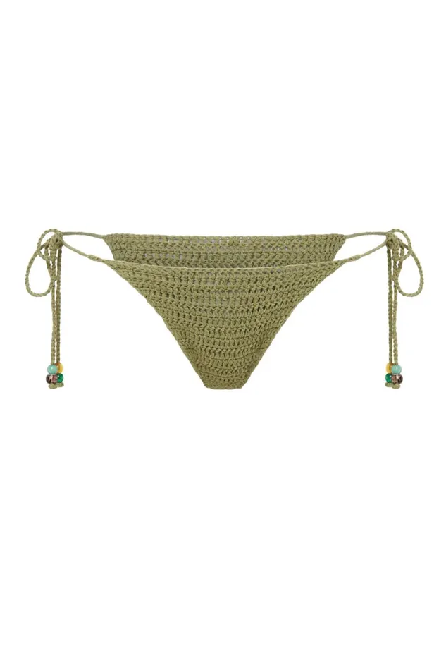Women Green Canary Knit Micro Bikini Bottoms Jaded London Bikini Bottoms