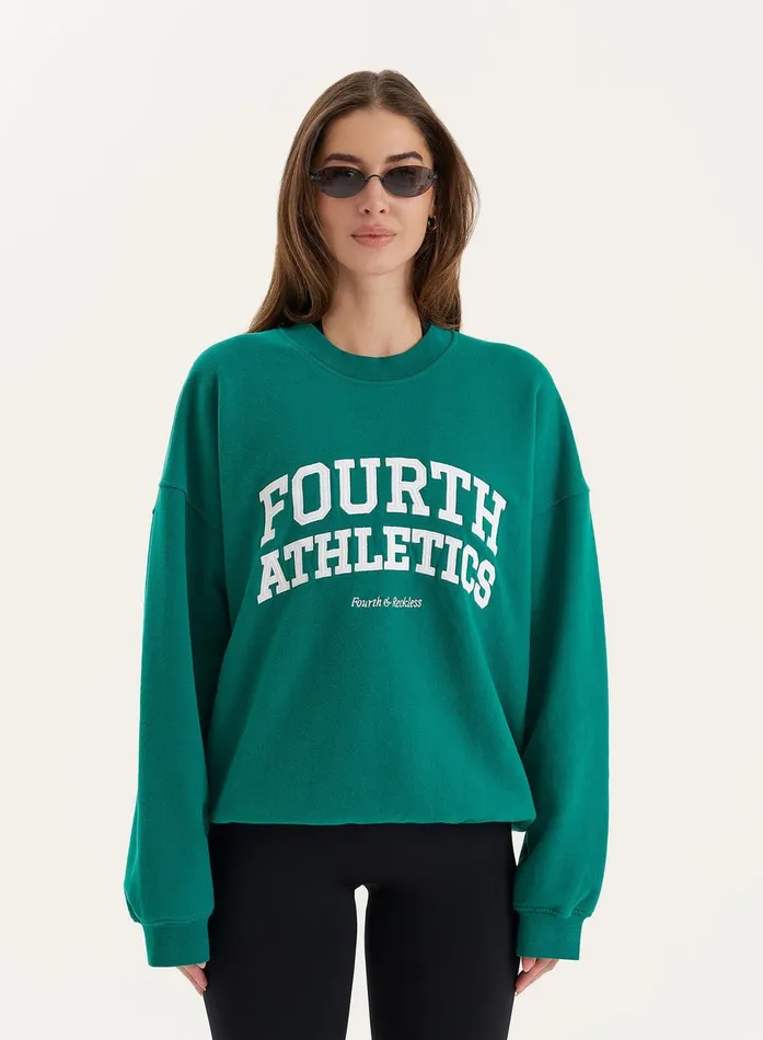 Women Green Fourth Athletics Slogan Oversized Sweatshirt Aviva 4th and Reckless Hoodies and Sweatshirts Women Green Fourth Athletics Slogan Oversized Sweatshirt Aviva 4th and Reckless Hoodies and Sweatshirts