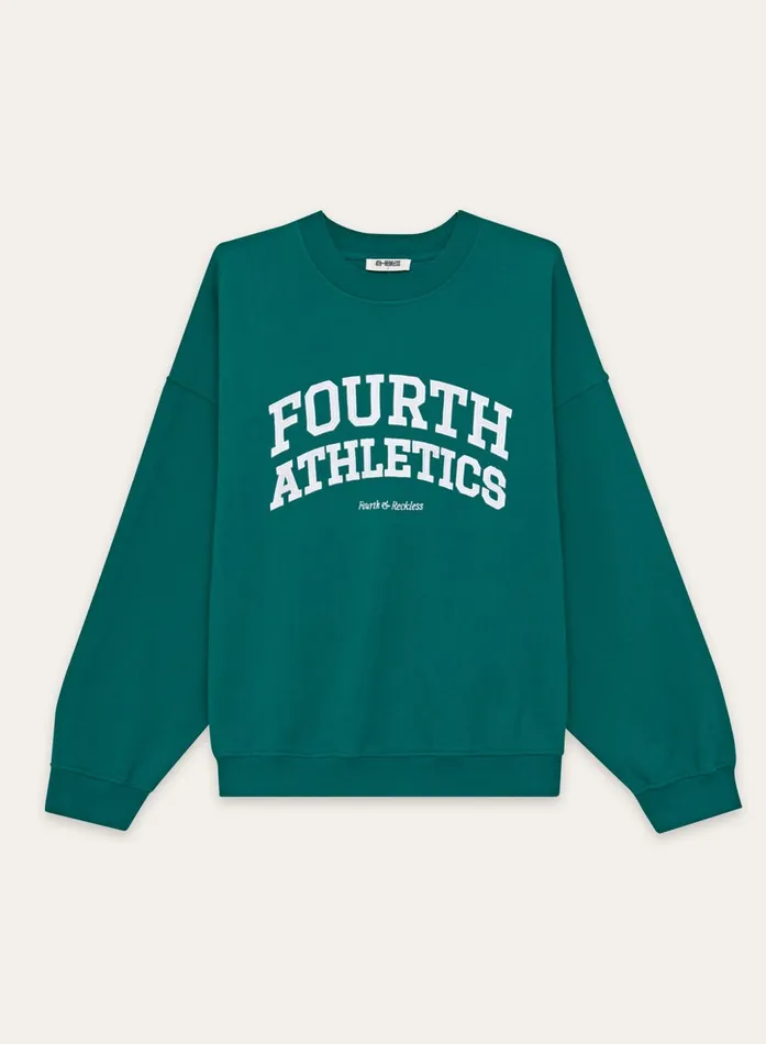 Women Green Fourth Athletics Slogan Oversized Sweatshirt Aviva 4th and Reckless Hoodies and Sweatshirts