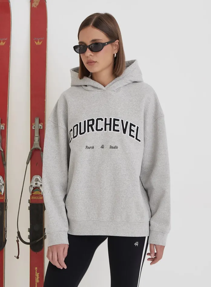 Women Grey Courchevel Slogan Oversized Hoodie Easton 4th and Reckless Athleisure Women Grey Courchevel Slogan Oversized Hoodie Easton 4th and Reckless Athleisure