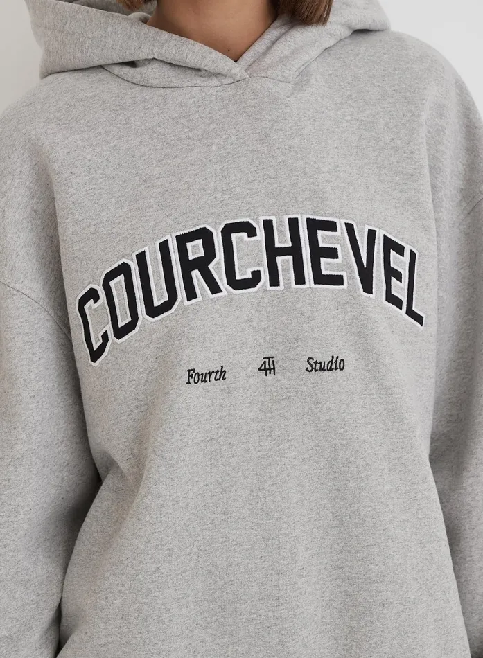 Women Grey Courchevel Slogan Oversized Hoodie Easton 4th and Reckless Athleisure