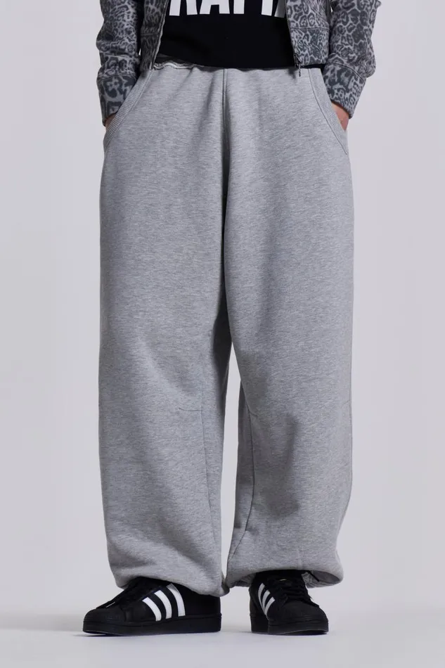 Women Grey Marl Cuffed Monster Jogger Jaded London Loungewear