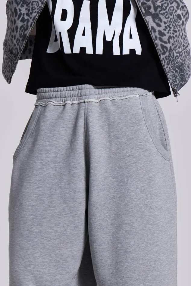 Women Grey Marl Cuffed Monster Jogger Jaded London Loungewear
