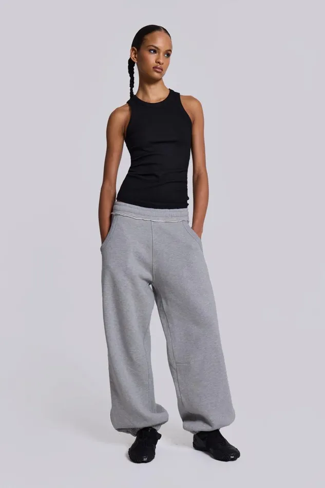 Women Grey Marl Cuffed Monster Jogger Jaded London Loungewear