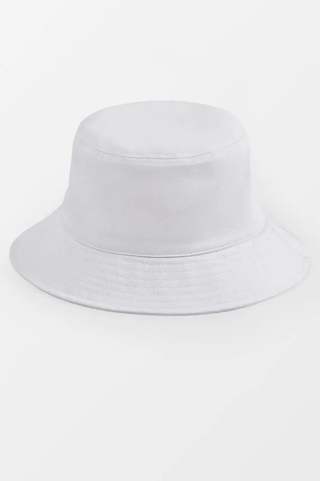 Women Hats and Scarves Cupshe Maribel Minimalism White Bucket Hat White