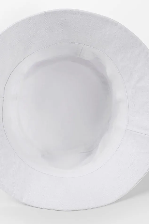 Women Hats and Scarves Cupshe Maribel Minimalism White Bucket Hat White