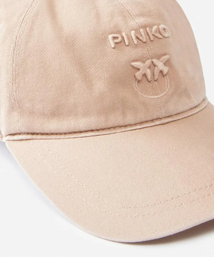 Women Hats Pinko Cap With Logo Embroidery Dark Latte Women Hats Pinko Cap With Logo Embroidery Dark Latte