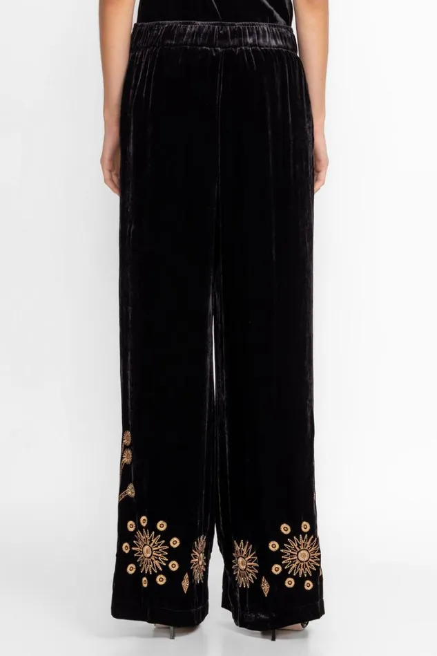 Women Heidi Velvet Wide Leg Pant Black Johnny Was Bottoms Women Heidi Velvet Wide Leg Pant Black Johnny Was Bottoms