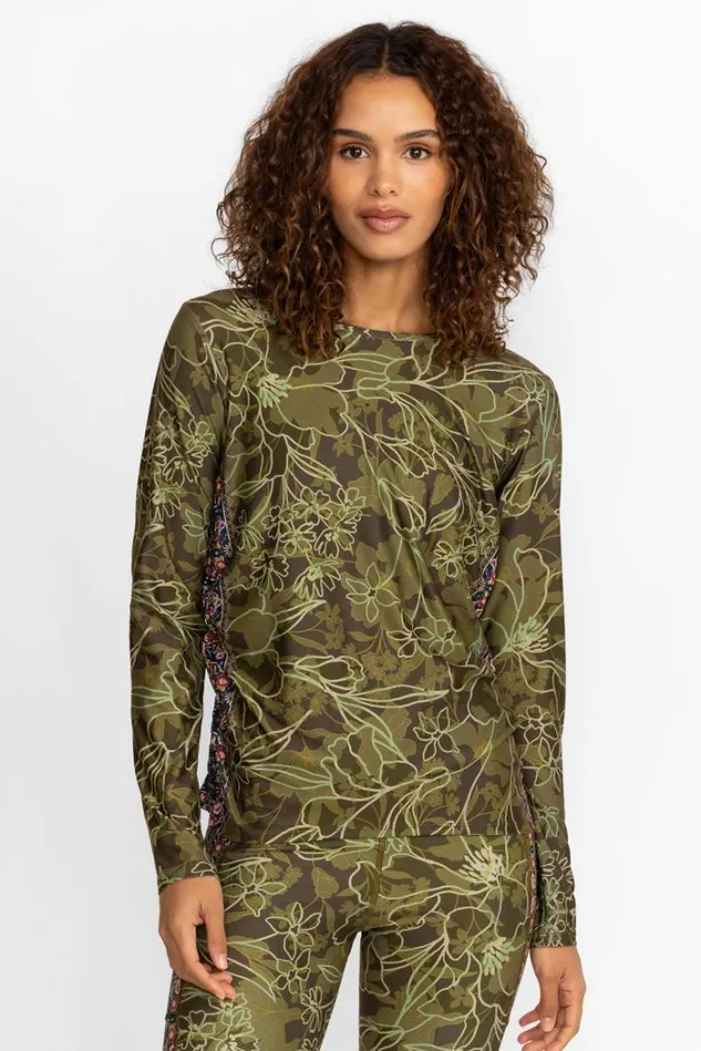Women HIRZ CAMO RUCHED LONG SLEEVE TOP Hirz Johnny Was Tops Women HIRZ CAMO RUCHED LONG SLEEVE TOP Hirz Johnny Was Tops