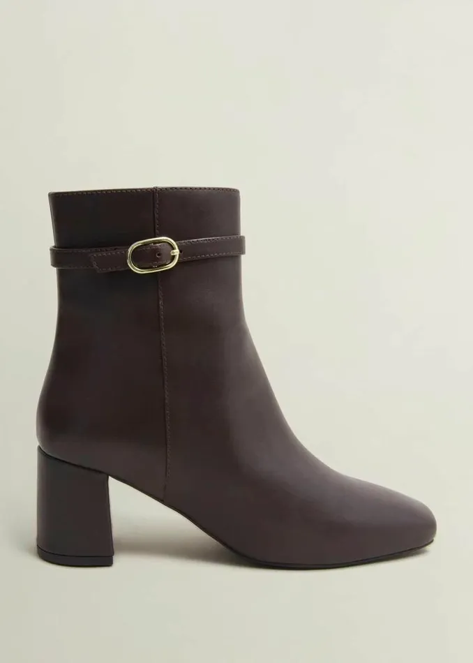 Women HOBBS Boots Gabriella Leather Ankle Boots Chocolate Brown