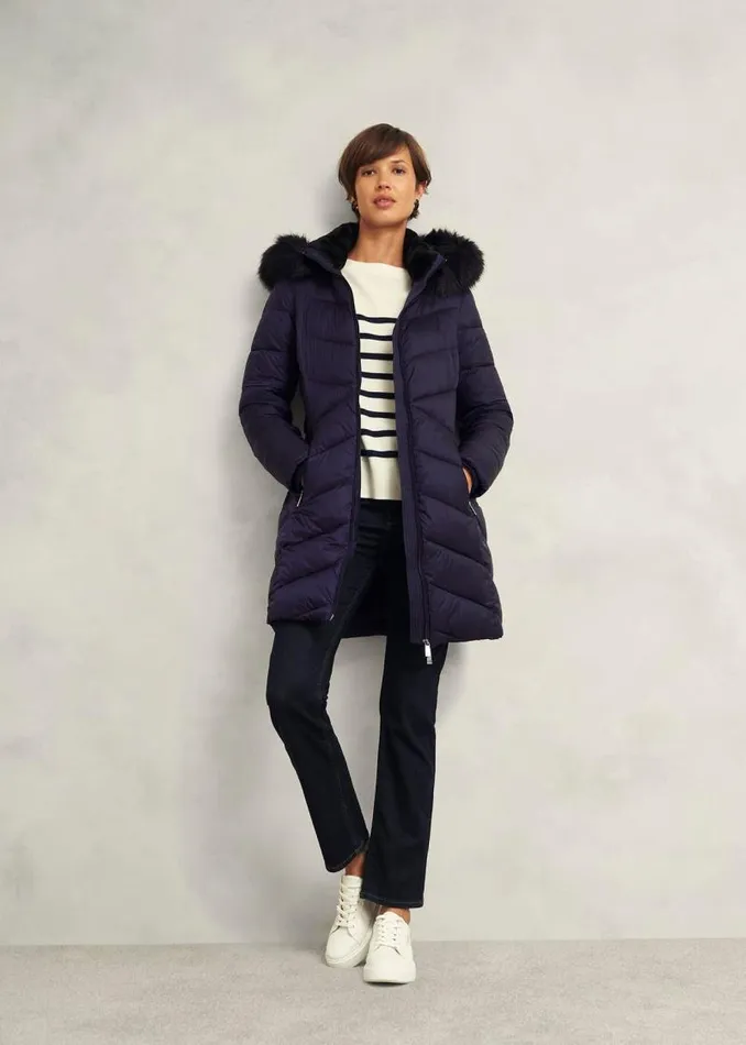 Women HOBBS Coats and Jackets Alis Puffer Navy