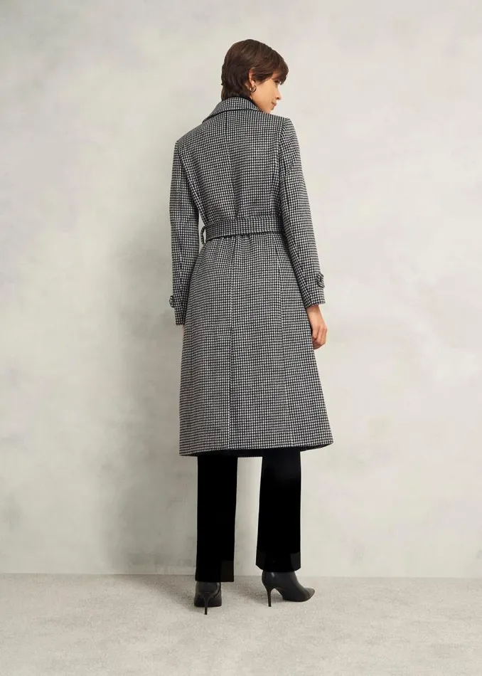 Women HOBBS Coats and Jackets Bromley Coat With Wool Black Multi