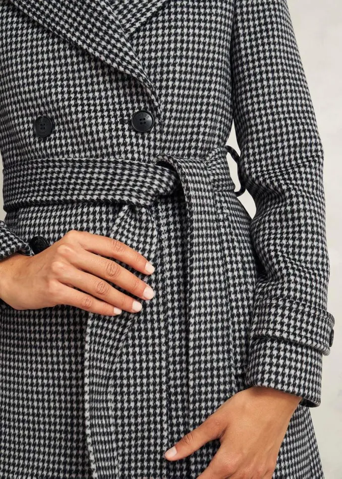 Women HOBBS Coats and Jackets Bromley Coat With Wool Black Multi
