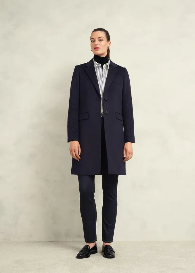 Women HOBBS Coats and Jackets Cavendish Wool Coat Navy