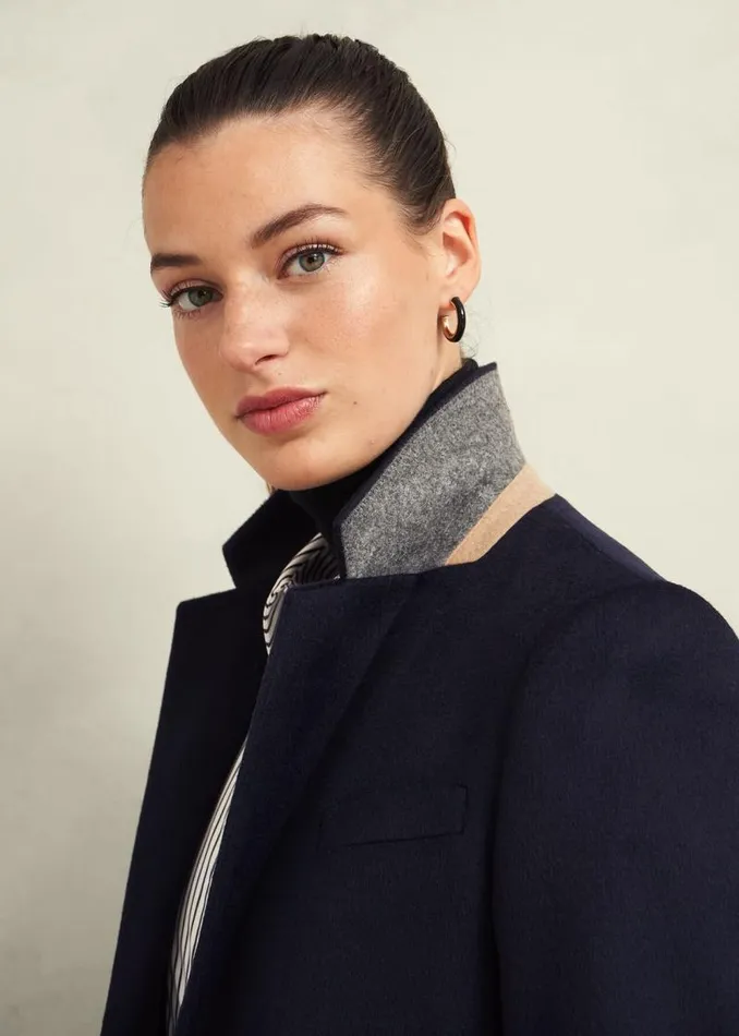 Women HOBBS Coats and Jackets Cavendish Wool Coat Navy