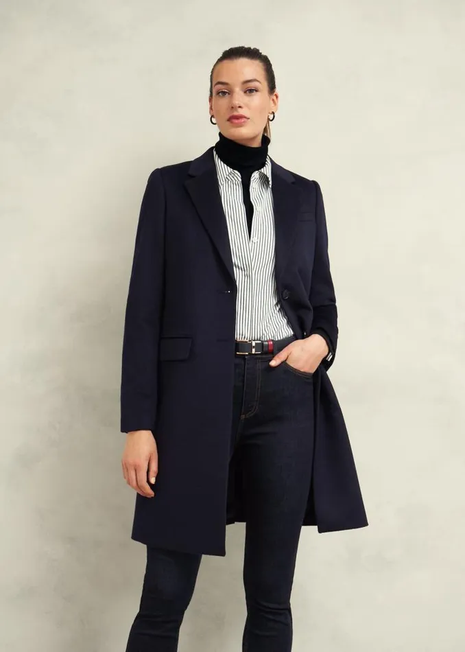 Women HOBBS Coats and Jackets Cavendish Wool Coat Navy