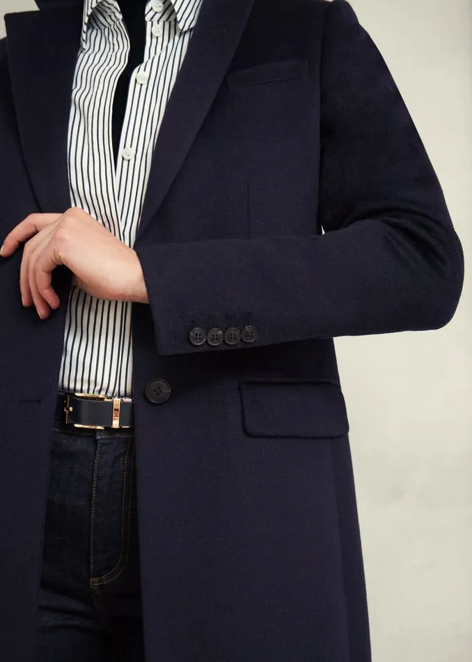 Women HOBBS Coats and Jackets Cavendish Wool Coat Navy