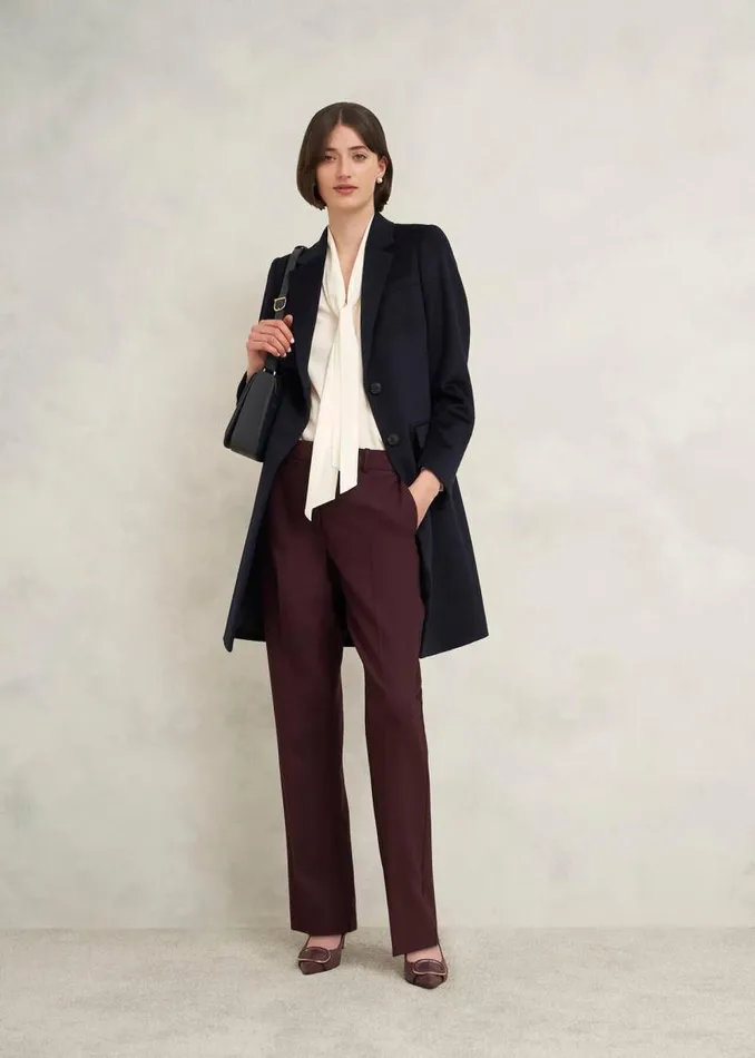 Women HOBBS Coats and Jackets Cavendish Wool Coat Navy