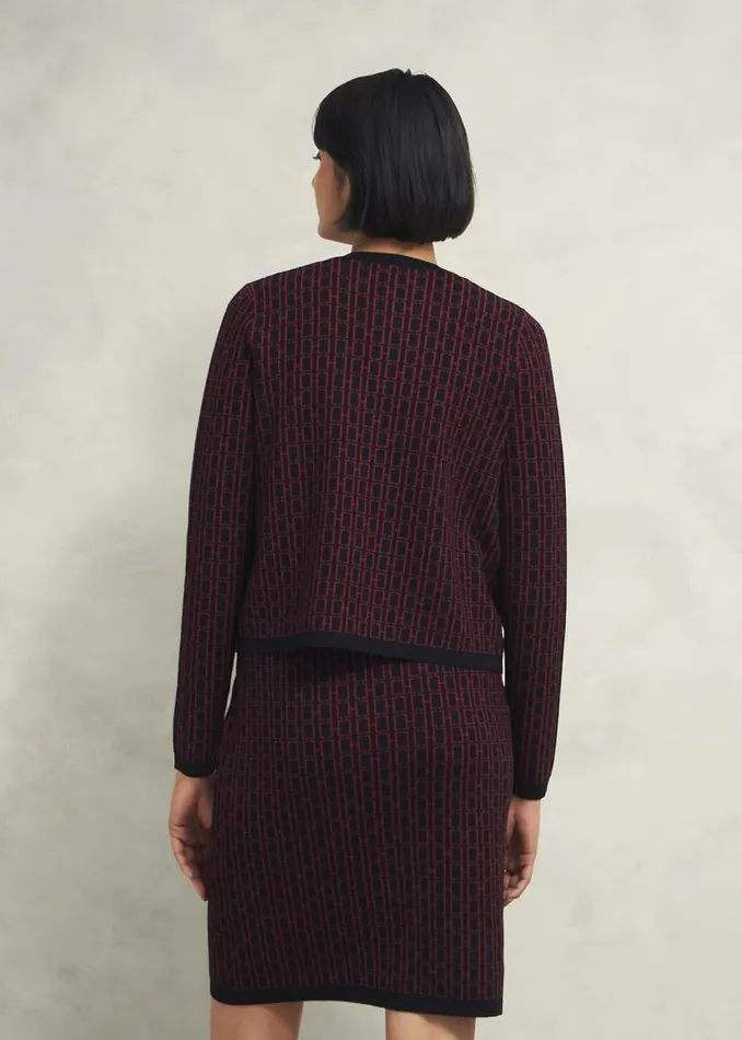 Women HOBBS Coats and Jackets Perrie Knitted Jacket Black Rhubarb