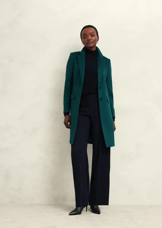 Women HOBBS Coats and Jackets Petite Cavendish Wool Coat Kyanite Green