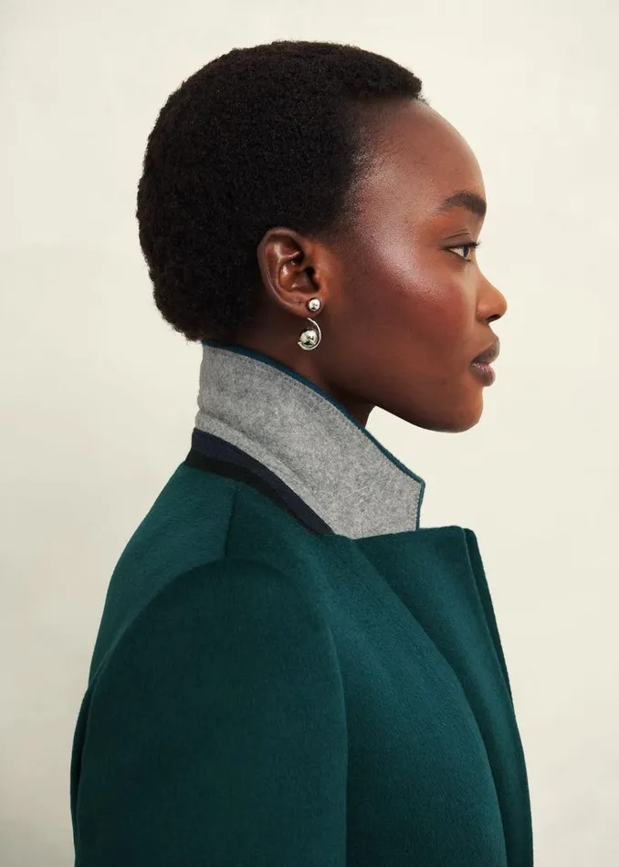 Women HOBBS Coats and Jackets Petite Cavendish Wool Coat Kyanite Green
