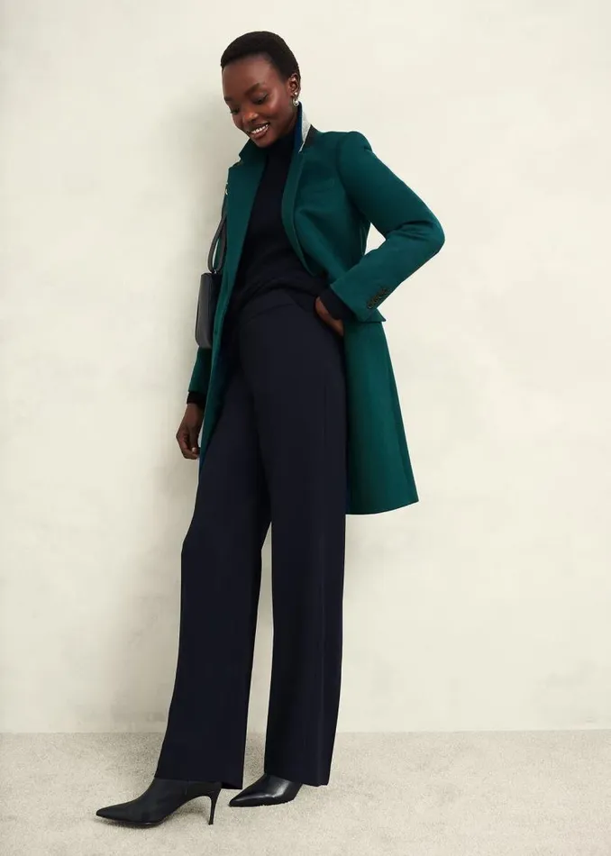 Women HOBBS Coats and Jackets Petite Cavendish Wool Coat Kyanite Green