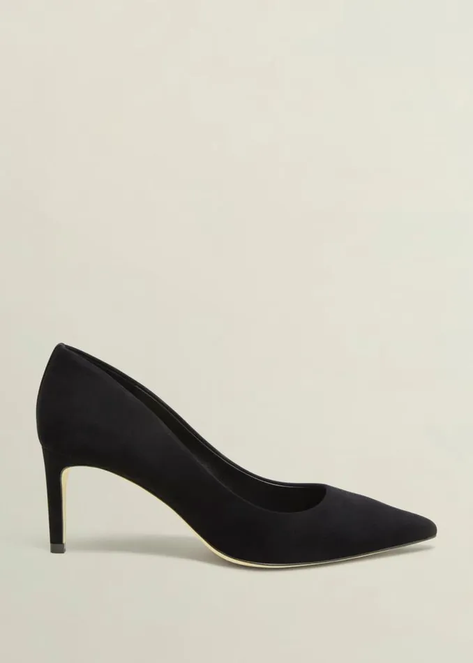 Women HOBBS Court Shoes Leila Suede Court Shoes Black