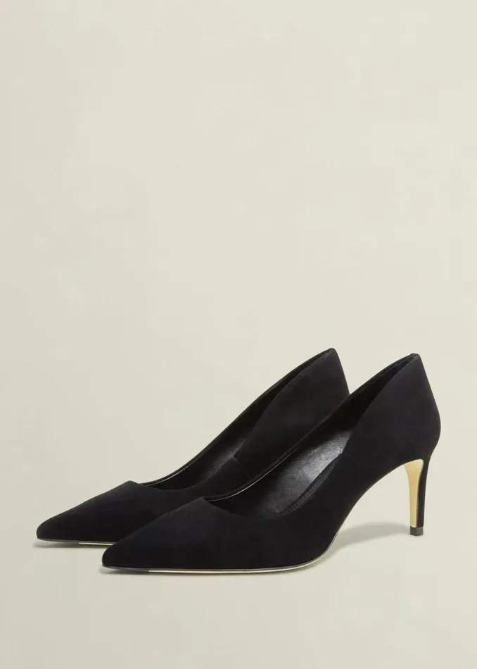Women HOBBS Court Shoes Leila Suede Court Shoes Black