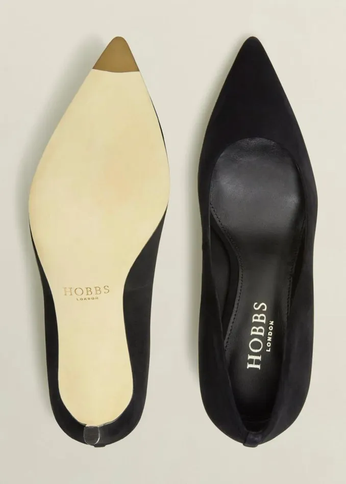 Women HOBBS Court Shoes Leila Suede Court Shoes Black
