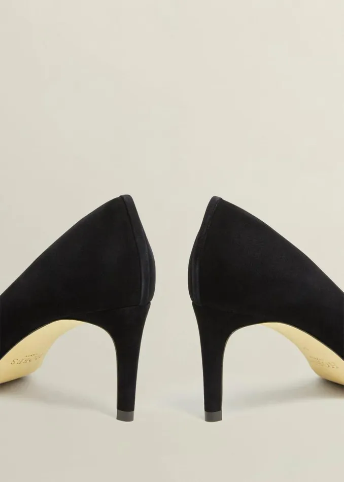 Women HOBBS Court Shoes Leila Suede Court Shoes Black