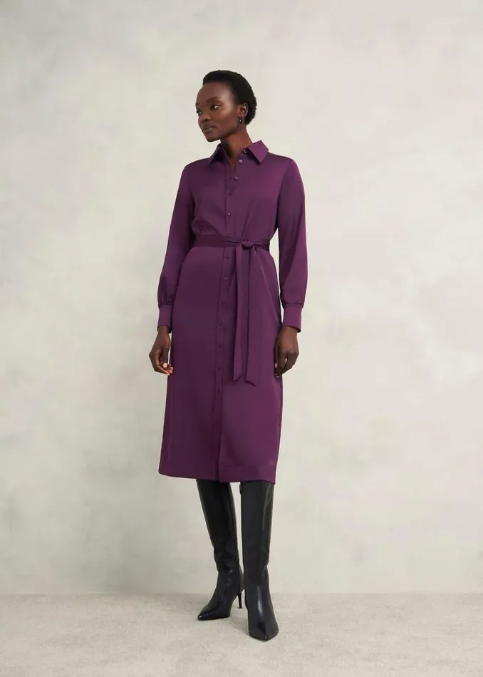 Women HOBBS Dresses and Jumpsuits Arianne Satin Dress Regal Purple