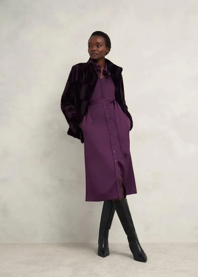 Women HOBBS Dresses and Jumpsuits Arianne Satin Dress Regal Purple