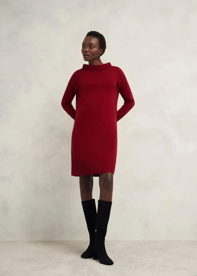 Women HOBBS Dresses and Jumpsuits Audrey Knitted Dress Rhubarb Red