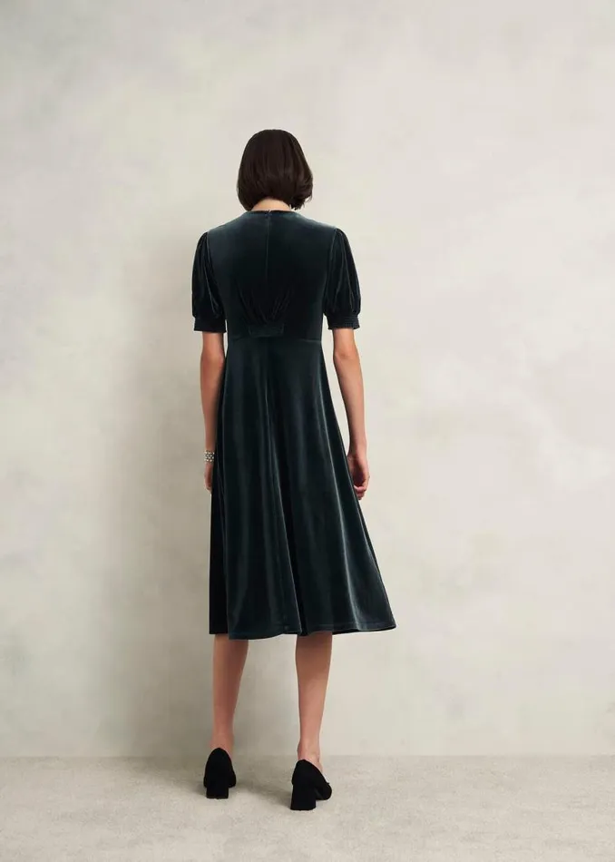 Women HOBBS Dresses and Jumpsuits Dormer Velvet Dress Evergreen