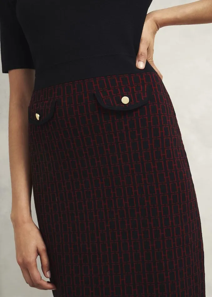 Women HOBBS Dresses and Jumpsuits Perrie Knitted Dress Black Rhubarb
