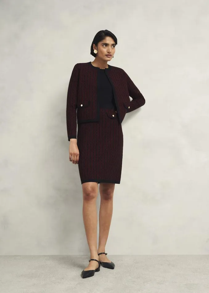 Women HOBBS Dresses and Jumpsuits Perrie Knitted Dress Black Rhubarb