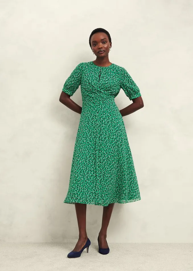 Women HOBBS Dresses and Jumpsuits Petite Bridget Dress Green Multi