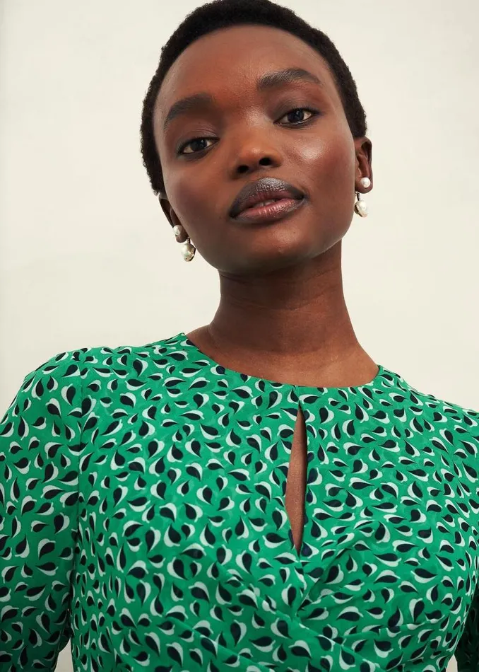 Women HOBBS Dresses and Jumpsuits Petite Bridget Dress Green Multi